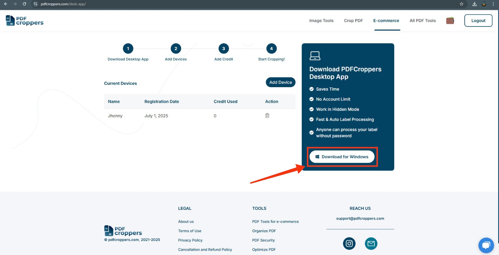 Download setup step 1